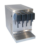 4-Flavor Compact Counter Electric Soda Fountain System with Cold Carbonation - Stainless Steel Option