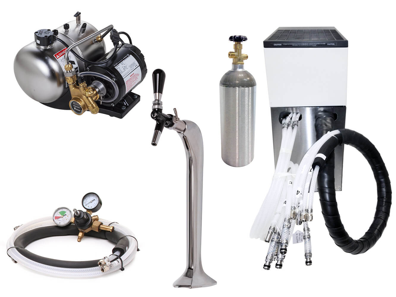 Seltzer Draft Arm (Flow Control) Soda Fountain System with Remote Chiller