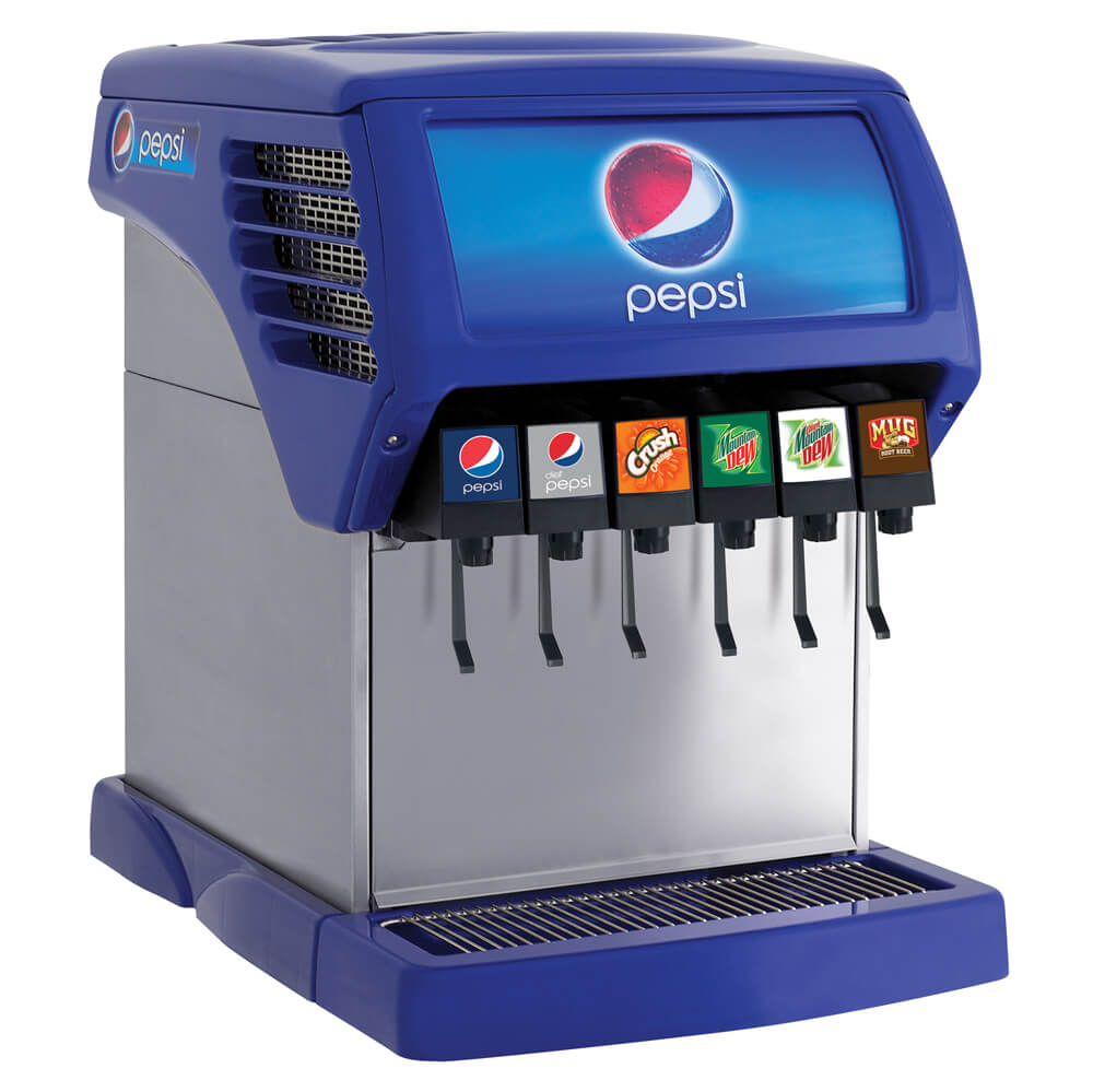 6-Flavor Counter Electric Soda Fountain System w/ Cold Carbonation