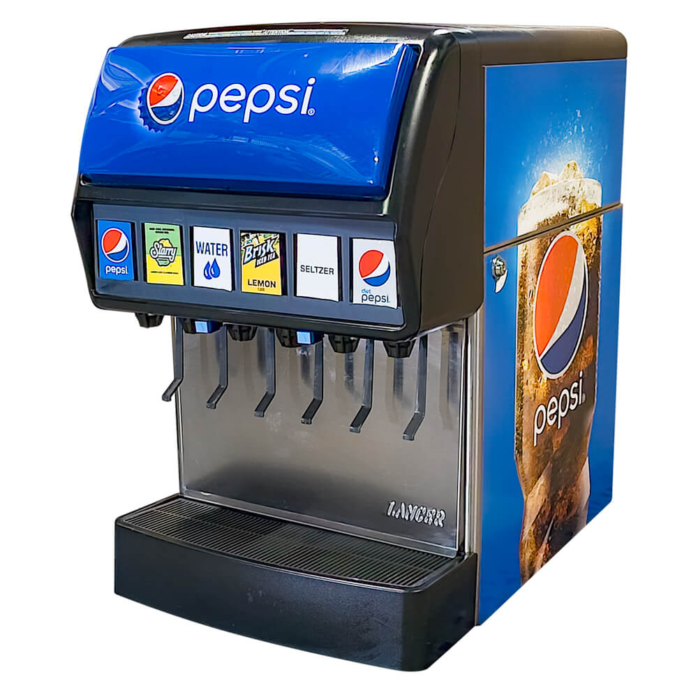 6-Flavor Counter Electric Soda Fountain System w/ Cold Carbonation