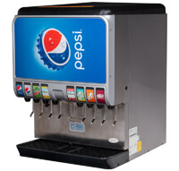 8-Flavor Ice & Beverage Soda Fountain System (angle)