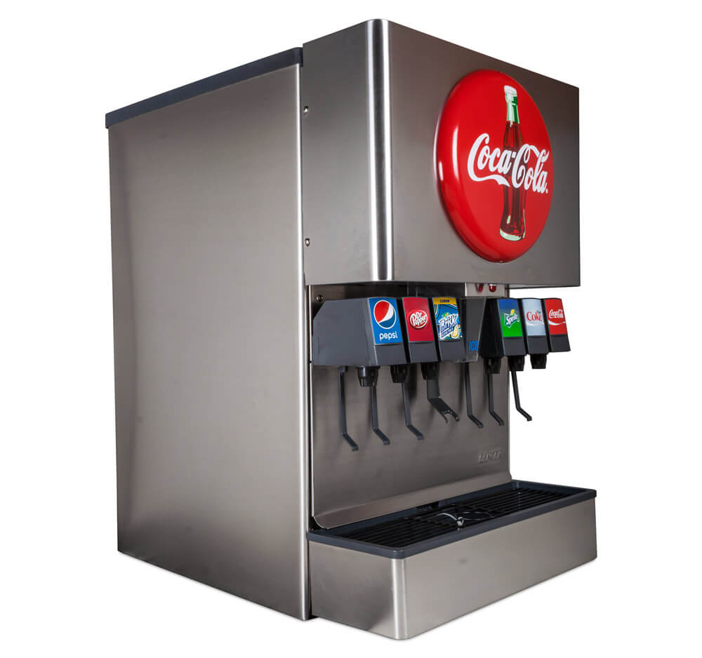 6-Flavor Ice & Beverage Soda Fountain System (angle)