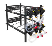 2 Double Racks with 6 SHURflo Syrup Pumps and Secondary Regulator 27" W x 19" D x 36" H