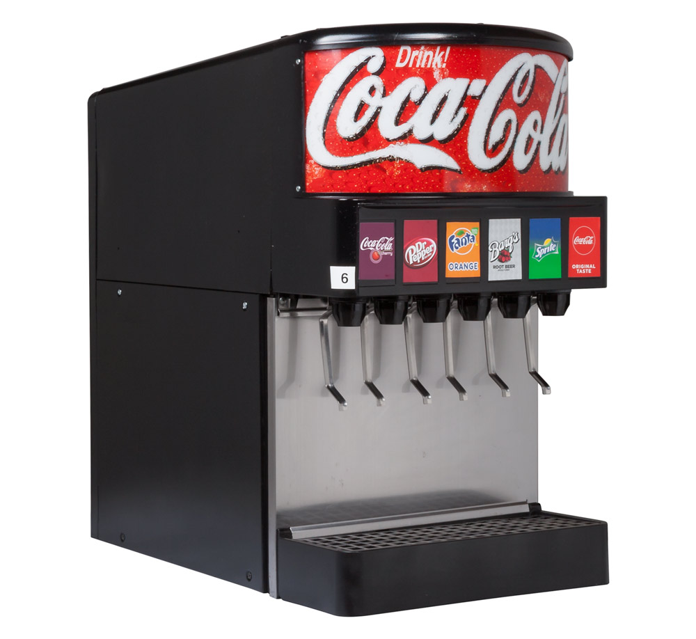 6-Flavor Counter Electric Soda Fountain System (angle)
