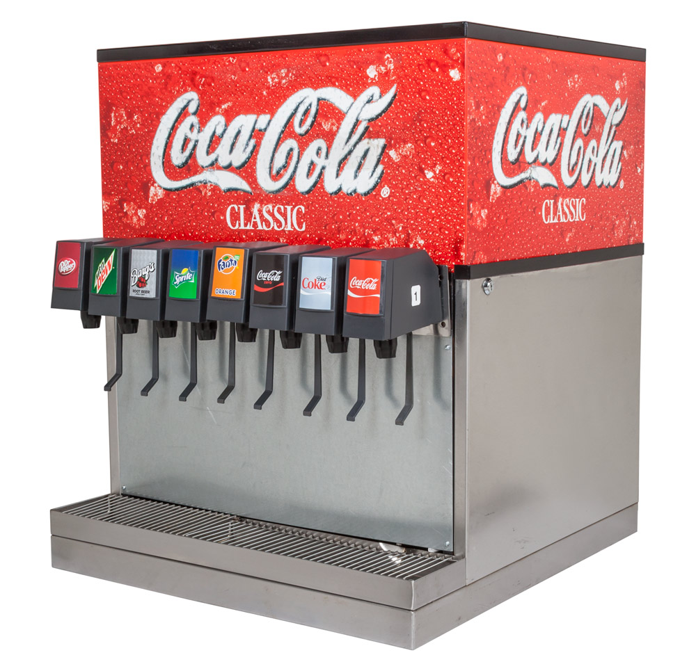 8-Flavor Counter Electric Soda Fountain System (angle)