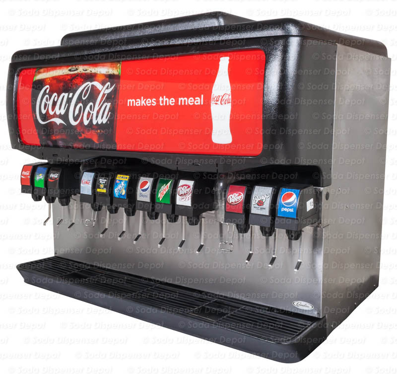 12-Flavor Ice & Beverage Soda Fountain System (angle)