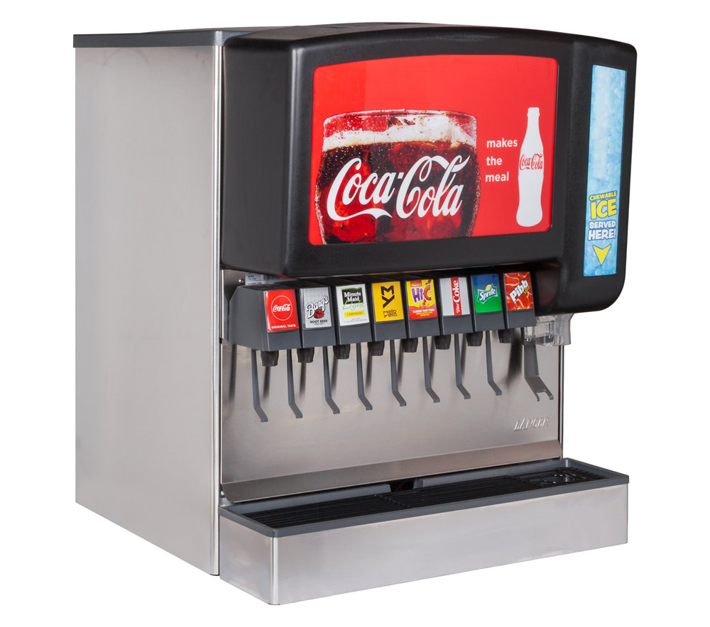 8-Flavor New Old Stock Ice & Beverage Soda Fountain System (angle)