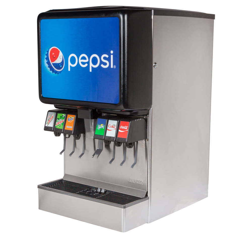 6-Flavor Ice & Beverage Soda Fountain System (angle)