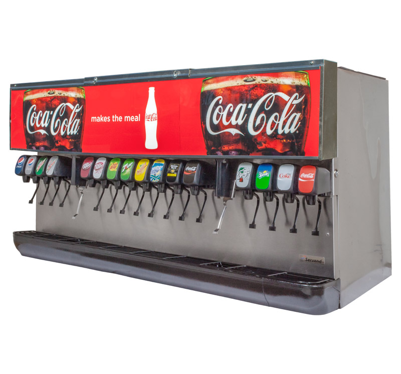 16-Flavor Ice & Beverage Soda Fountain System (angle)