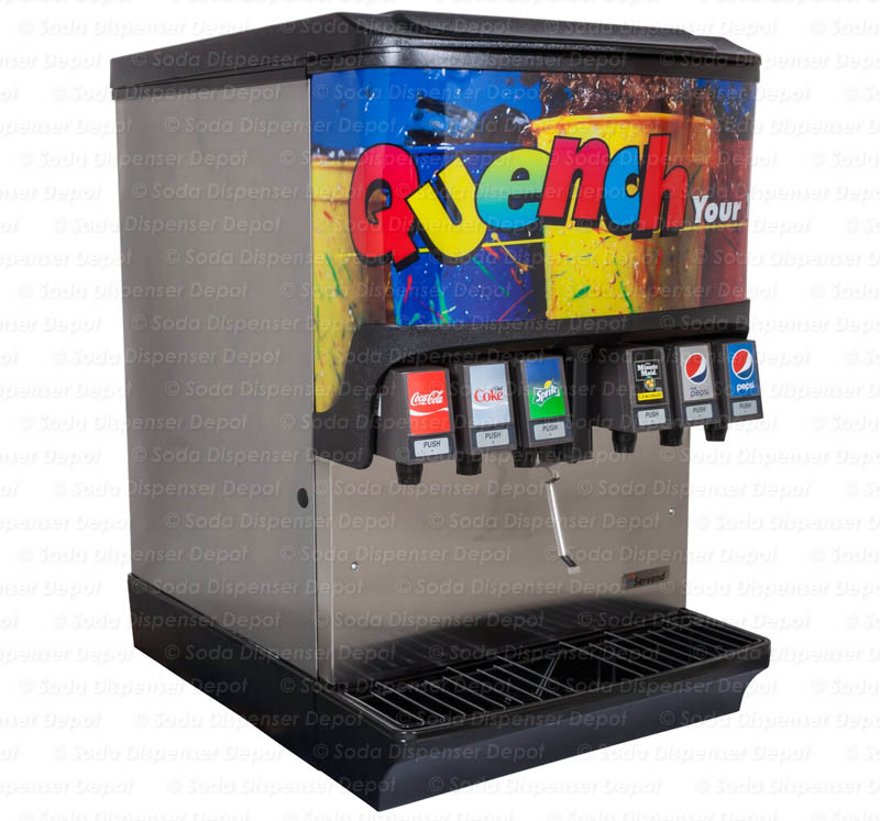 6-Flavor Ice & Beverage Soda Fountain System (angle)