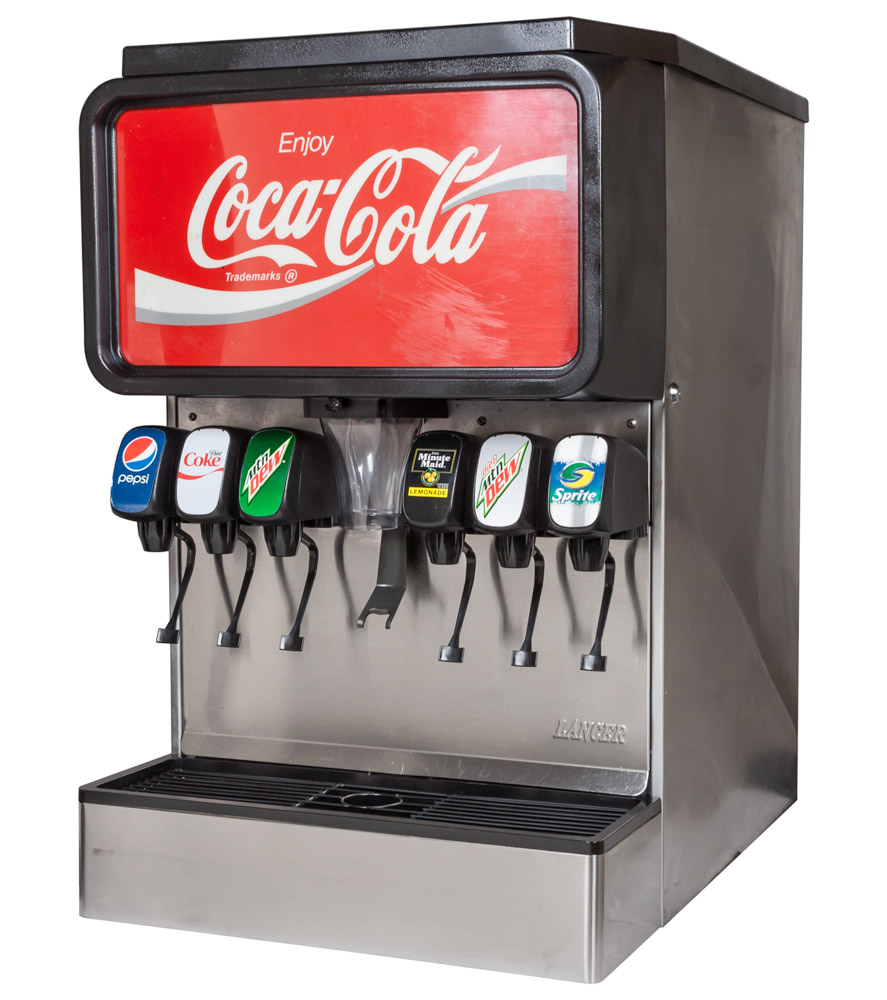 6-Flavor Ice & Beverage Soda Fountain System (angle)