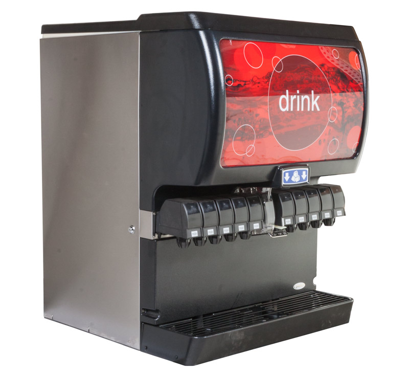 10-Flavor Ice & Beverage Soda Fountain System (angle)
