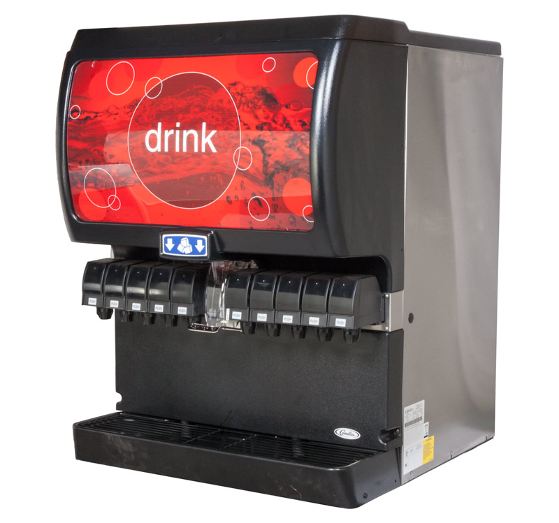 10-Flavor Ice & Beverage Soda Fountain System (angle)