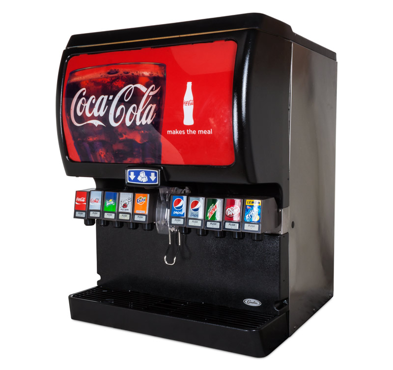 10-Flavor Ice & Beverage Soda Fountain System (angle)