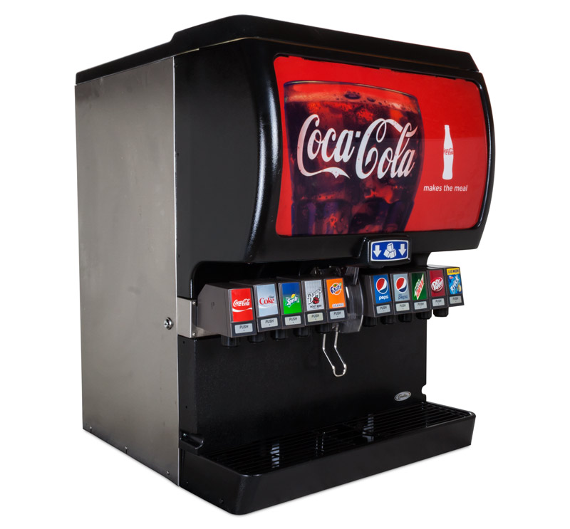 10-Flavor Ice & Beverage Soda Fountain System (angle)