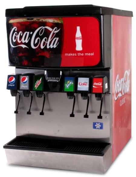 6-Flavor Ice & Beverage Soda Fountain System (angle)