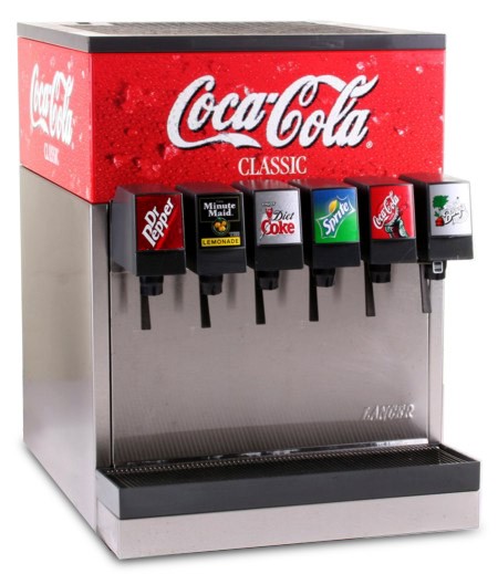 6-Flavor Counter Electric Soda Fountain System (angle)