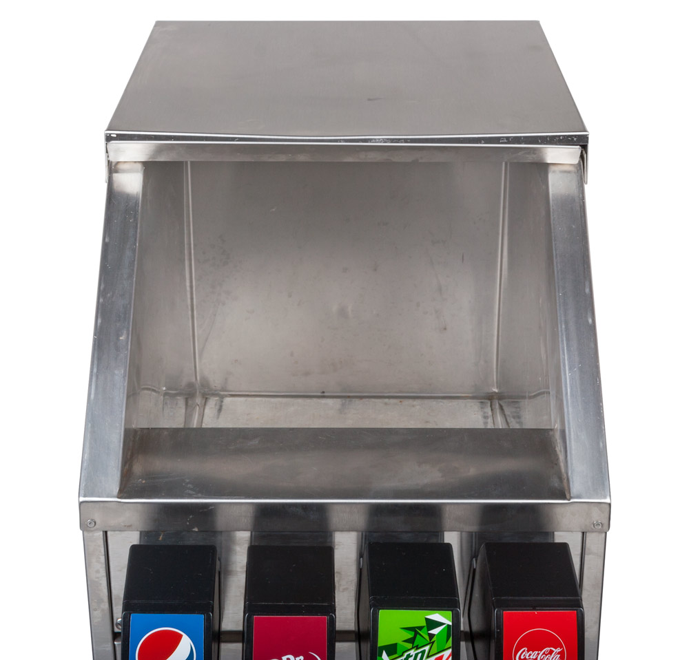 4-Flavor Soda Fountain System w/ Ice Bin (angle)