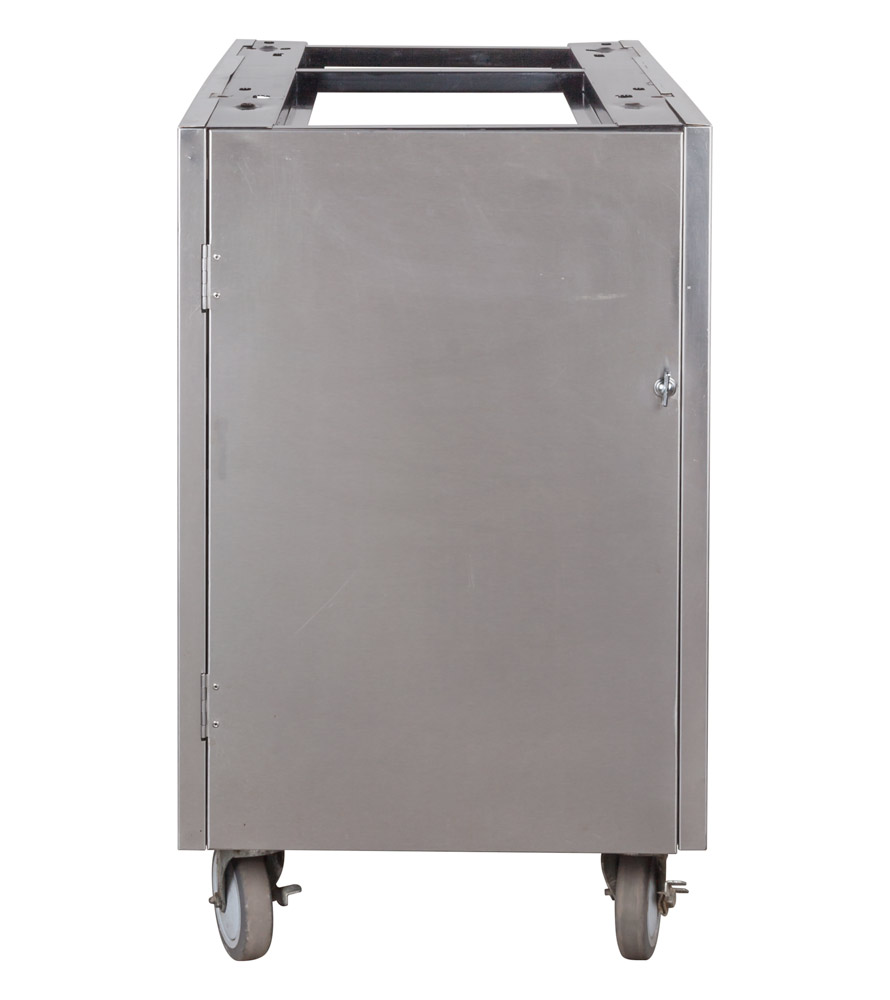 Rolling Stainless Cabinet w/ Syrup Racks (front)
