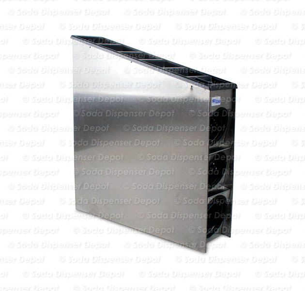 Servend 3-Tube Gravity Fed Cup Dispenser (angle)