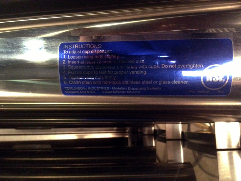 Servend 3-Tube Gravity Fed Cup Dispenser (inside-top)