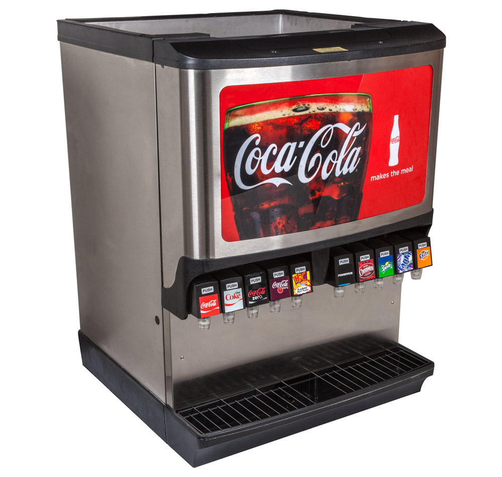 Complete 10-Flavor Ice and Beverage Dispenser System (angle)