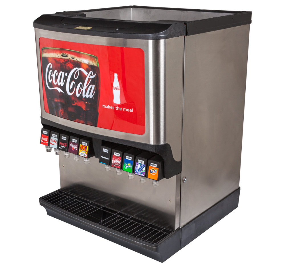 Complete 10-Flavor Ice and Beverage Dispenser System (angle)
